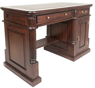 Письменный стол c кожаной столешницей 120 MSM.67 Brown 15409 BROWN купить в интернет магазине Мебель из массива. Звоните +7 495 961-63-63 Мебель Индонезии