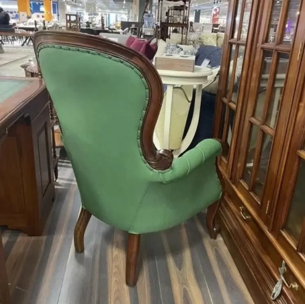 Кресло кожаное из массива МИГ665 CGF-M Lt Gr купить в интернет магазине Мебель из массива. Звоните +7 495 961-63-63 Мебель Индонезии
