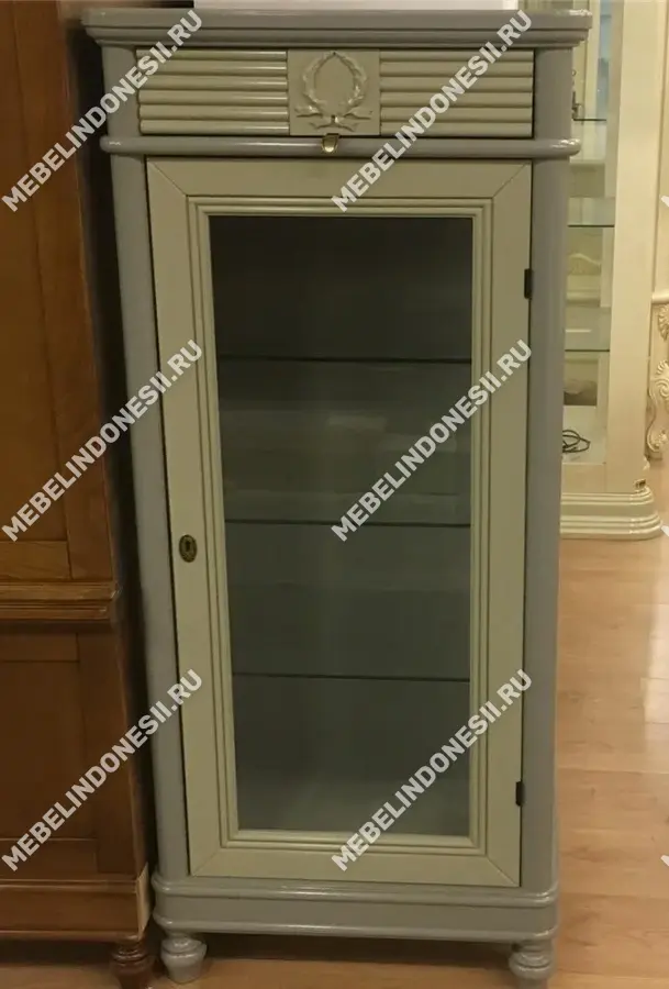 Витрина малая "Мария Сильва" Слоновая кость MS835  купить в интернет магазине Мебель из массива. Звоните +7 495 961-63-63 Витрины из массива дерева