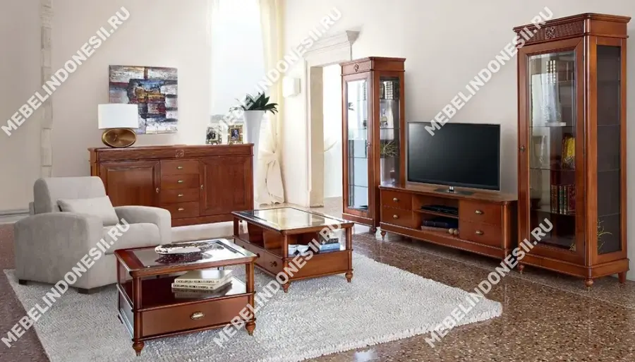 Витрина R/L "Мария Сильва" Орех MS929-MS939  купить в интернет магазине Мебель из массива. Звоните +7 495 961-63-63 Витрины из массива дерева