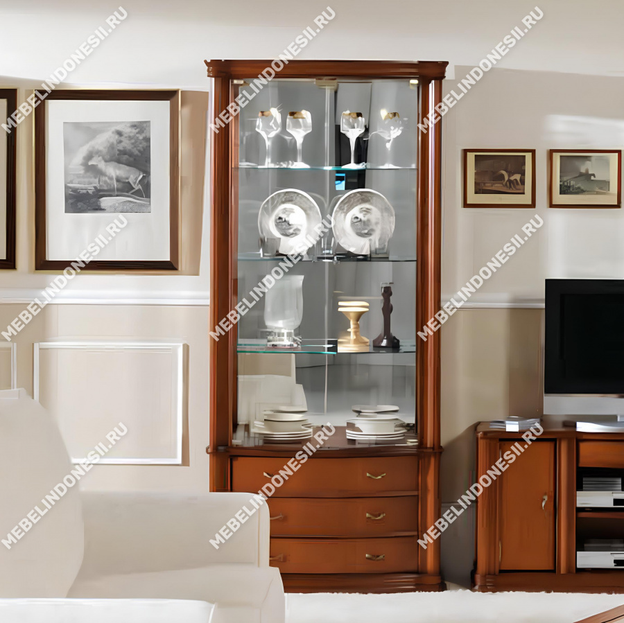 Витрина двухдверная с ящиками Cerezo-5  